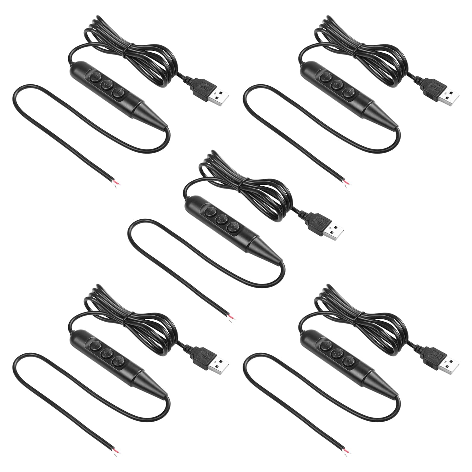 sourcing map USB Câble avec ON/Off Interrupteur USB Mâle à Female Extension Corde 1M Blanc pour LED Bureau Lampe LED Bande Paquet de 3