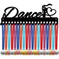 thumbnail image 2 of Dance Medal Hanger Display Medal Holder Rack Sports Metal Hanging Athlete Awards Iron Wall Mount Decor with 20 Hooks for Home Badge Race Dancing Ballet Football Marathon Black 15.7x5.8Inch, 2 of 8