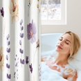 thumbnail image 5 of Floral Shower Curtain for Bathroom, Watercolor Purple Flower Bathroom Curtain, Vintage Plant Curtain Bath Decoration, Waterproof Fabric Shower Curtain Set with 12 Hooks, 72x78 Inches, 5 of 6