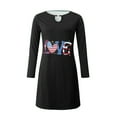 thumbnail image 3 of Qertyioot Cadeau de la Saint-Valentin! Imprimé de la Saint-Valentin pour Femmes Mode Décontractée Robe Chandail à Col Rond à Manches Longues, 3 of 4