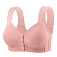 thumbnail image 2 of Ahuyic Womens Bra,Summer Plus Size Bra,Womens Large Size Front Buckle Rims-free Comfortable Breathable And Gathered Thin Cups Underwear Daily Bra,Pink,XXXXL, 2 of 3
