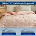 thumbnail image 5 of Honeeladyy Queen Size Lightweight Quilt, Spring Quilt, Fall Comforter, Lightweight Comforter, Ultra Soft Comfortable Breathable Cotton Quilt for Dorm Home Office (Pink, 59x78x1.18in), 5 of 8
