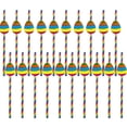 thumbnail image 1 of KAKOWELY 40 pajitas de papel con diseño de huevo de Pascua, colores del arcoíris, para fiestas, suministros para fiestas, 1 of 5