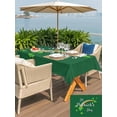 thumbnail image 5 of Rectangle Outdoor Tablecloth With Umbrella Hole And Zipper– St. Patrick's Day Waterproof Patio Table Cover for Party, Picnic, Backyard, 60"x120" , Green Shamrocks Rainbows Green, 5 of 8