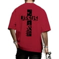 thumbnail image 2 of Ankishi Mens Jesus T Shirts Cross Short Sleeve Crewneck Christian Cotton Graphic Tees Summer Tops for Travel, 2 of 6