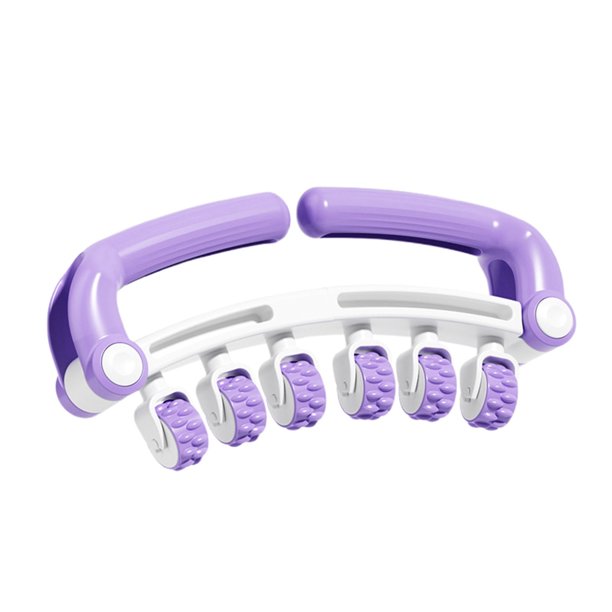 Masajeador de rodillo con anillo giratorio de 360°: relajación muscular profunda para piernas, cintura y brazos; plegable y portátil; material PP+ABS; alivia la fatiga del yoga y el fitness