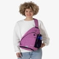 thumbnail image 4 of WATERFLY Unisex Large Capacity Nylon Sling Cross-Body Shoulder Chest Bag,Purple, 4 of 6