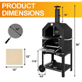 thumbnail image 5 of Polar Aurora Wood Fired Outdoor Pizza Oven 56 inch, Black - Waterproof Cover, Portable, 5 of 7