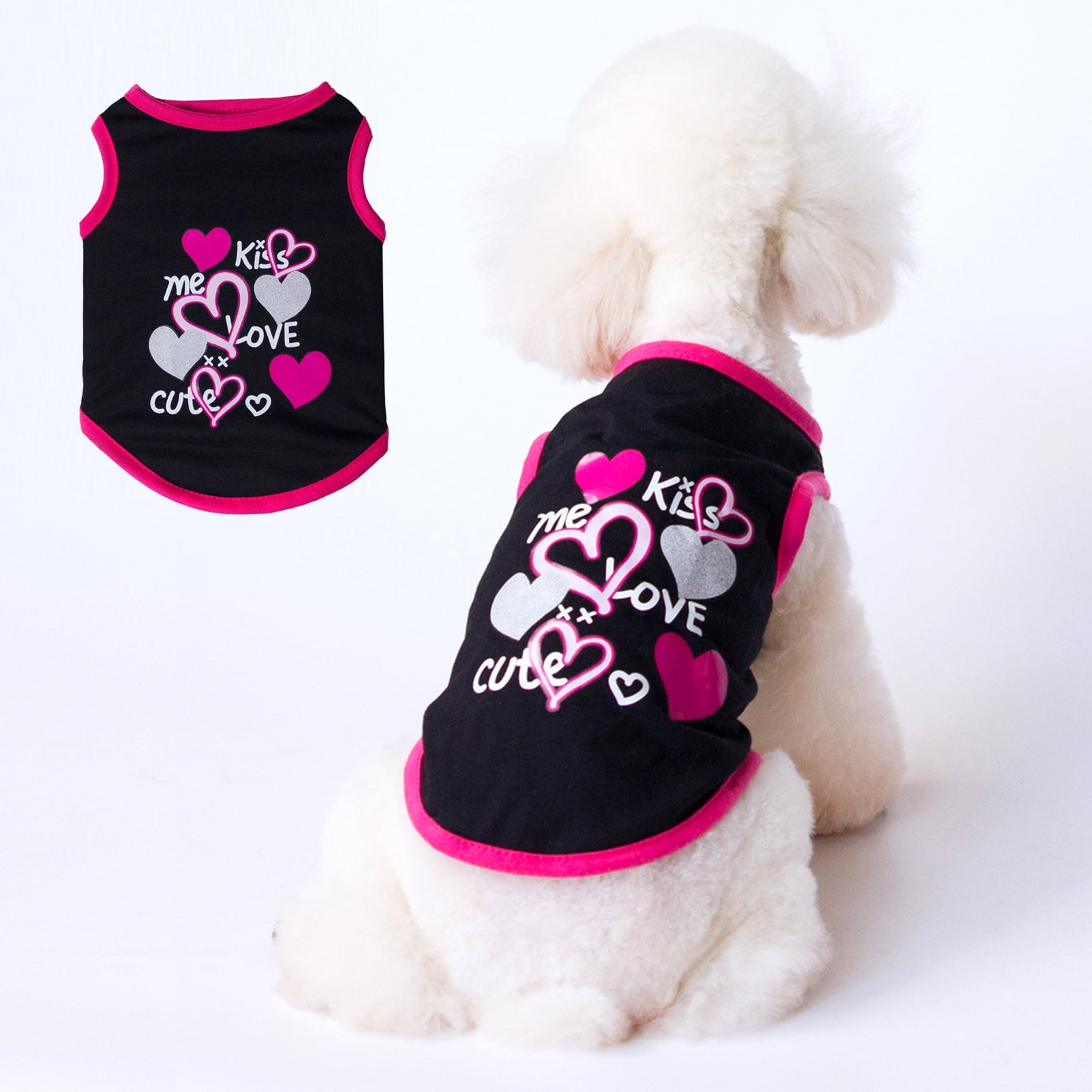 CHBORLESS Large Dog TShirt Summer Puppy Love Heart Clothes Pet Shirt