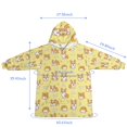 thumbnail image 3 of Wearable Blanket Hoodie,Corgi and Bone Yellow Pattern Oversized Sherpa Blanket Hoodie with Super Pockets,Super Warm Fuzzy Pullover for Women & Men, 3 of 6