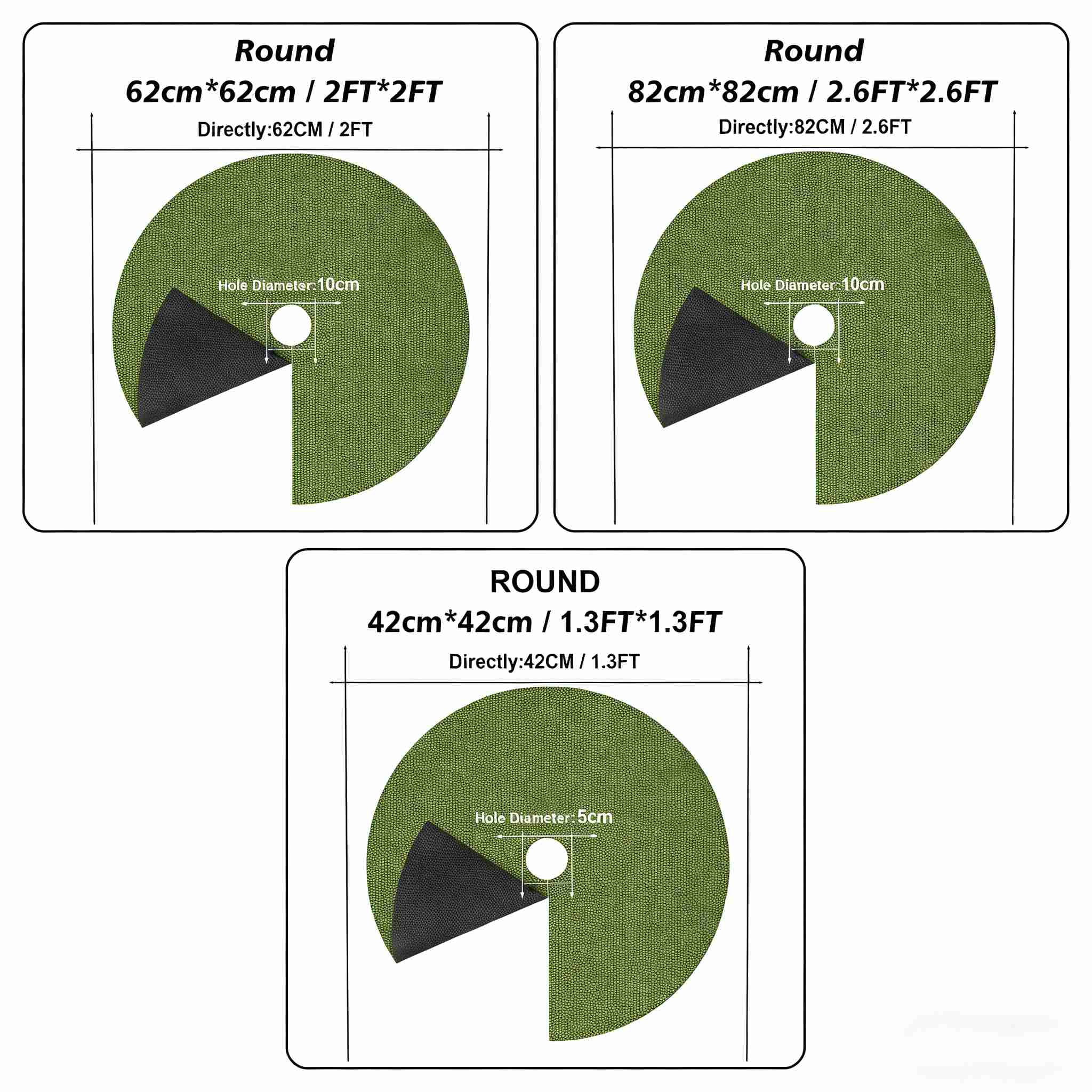 8Pcs Tree Mulch Rings, 32.3" Round Tree Weed Barrier, Non-Woven Fabric Weed Mat Blocker for Landscaping Weed Control Root Protection, Green