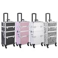 thumbnail image 2 of Fithood 3 in 1 Aluminum Cosmetic Makeup Case Tattoo Box White Zebra Print, 2 of 5