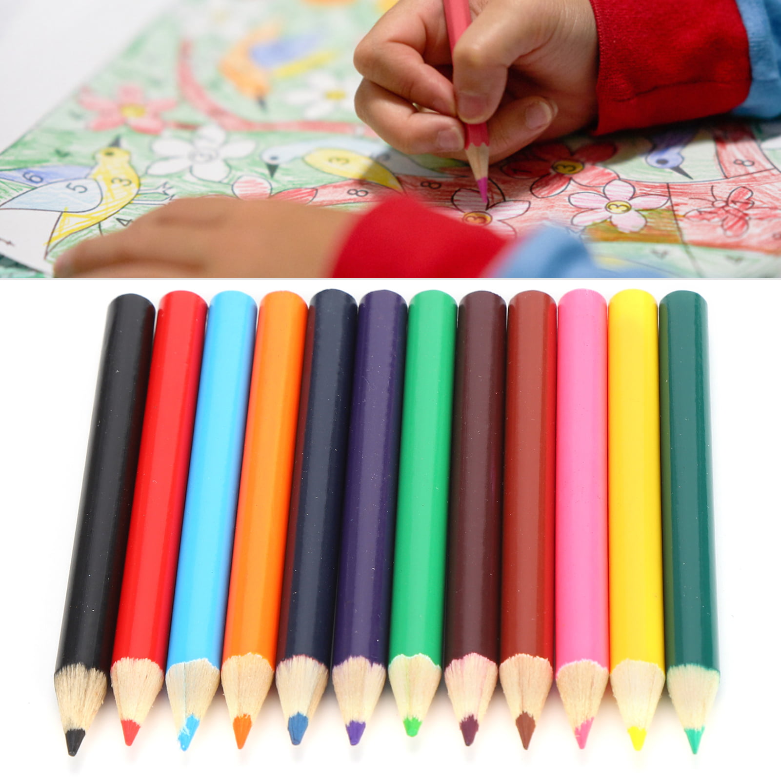 Wooden Colored Pencils Sets Hand-Painted for Kids Graffiti Drawing Supplies  Chic