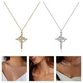 thumbnail image 2 of MOMOJIA Fashionable Crosses Necklace with Crowns Detail Stainless Steel for Adults, 2 of 20