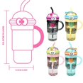 thumbnail image 3 of Straw Cup with Handle Large Capacity Outdoor Water Bottle for Campers Beverage Holder Multipurpose Drinkware Juice Mug Yellow, 3 of 4