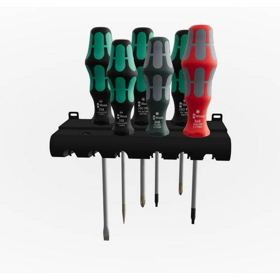 Wera Tools 334/368/6 Kraftform Plus 300 Screwdriver Set And Rack 6Pc