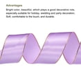 thumbnail image 3 of Unique Bargains 1 1/2 Inch 25 Yard Wide Satin Ribbon with Gold Edges Grosgrain Fabric Ribbon for Gift Wrapping, Light Purple, 3 of 7