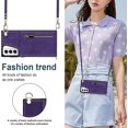 thumbnail image 3 of Crossbody Case for Samsung Galaxy S21 Plus 5G Case with Card Holder,Galaxy S21 Plus Wallet Case for Women Girl PU Leather Lanyard Strap Magnetic Clasp Kickstand ID Credit Card 6.7",Purple, 3 of 17