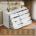 thumbnail image 6 of 8 Drawers Dresser for Bedroom,47.2" Wide Dresser for Closet with Deep Drawer, Wood TV Stand, Modern Chest of Drawers for Hallway,Living Room,Home Office,White, 6 of 10