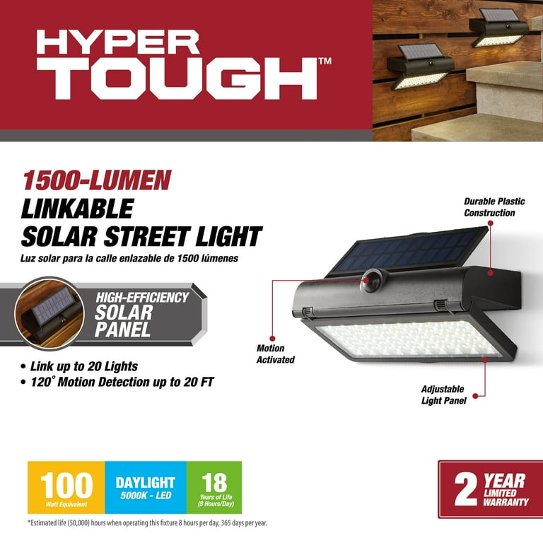 Hyper Tough 1500 Lumen LED Motion Activated Solar Path Light,Durable Plastic Construction Hyper Tough 1500 Lumen LED Motion Activated Solar Path Light,Durable Plastic Construction