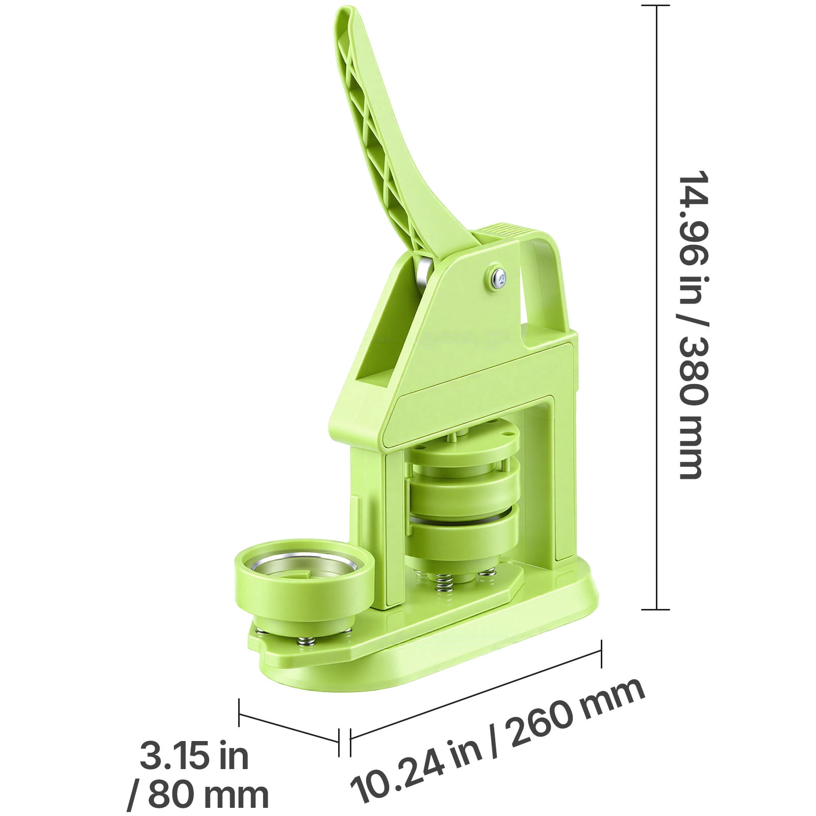 VEVOR Button Maker Machine, 2.28 in, Plastic Pin Maker with 100pcs Button Parts, Mr. Panda Magic Book, Circle Cutter and Hex Wrenches, Reinforced Ergonomic Handle, for DIY Badges, Personalized Pins