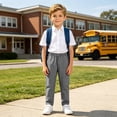 thumbnail image 2 of Hessimy Boys Cargo Sweatpants Elastic Drawstring Open Bottom Active Pants Casual Workout Joggers with 4 Pockets 6-12 Months 12-24 Months 2T 3T 4T 5T 6T 7T 8T 9T Children(Dark Gray,7-8 Years), 2 of 9
