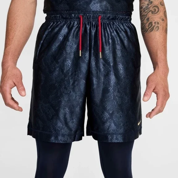 Nike Kobe Men's 6" Dri-FIT Standard Issue Reversible Basketball Shorts (Dark Obsidian/Varsity Red/Jersey Gold, FZ0932-475) Size Large