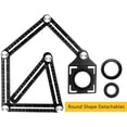 thumbnail image 5 of Multi-Angle Measuring Ruler with Positioning Hole, 6-Sided Aluminum Alloy Corner Jig Tool,Template Measuring Tool,Black, 5 of 5
