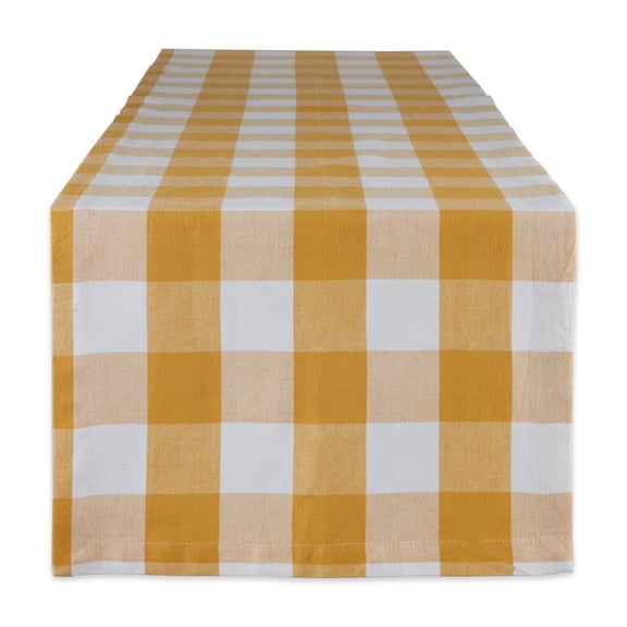 Design Imports CAMZ12388 14 x 72 in. Honey Gold Buffalo Check Table Runner
