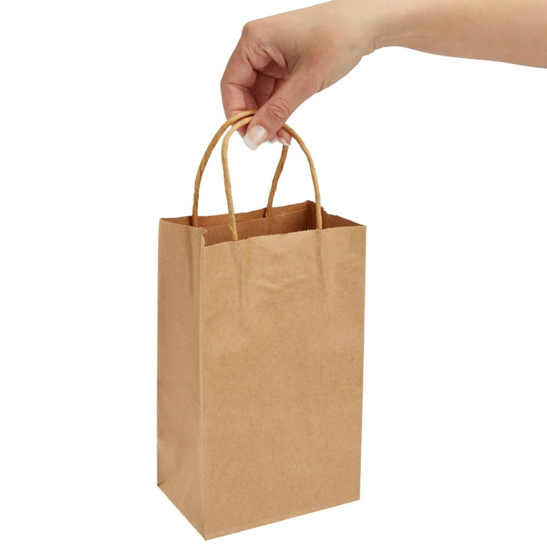 Paper Bags with Handles Bulk. [100 Bags] 10 X 5 X 13 Ideal for Shopping,  Packaging, Retail, Party, Craft, Gifts, Wedding, Recycled, Business, Goody