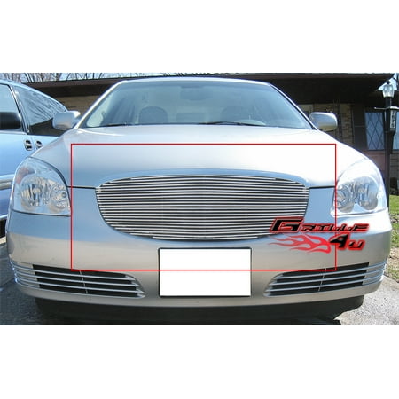 Polish Billet Grille Grill - Compatible with 2006-2009 Buick Lucerne Main Upper Billet Grille Grill Insert S86490A