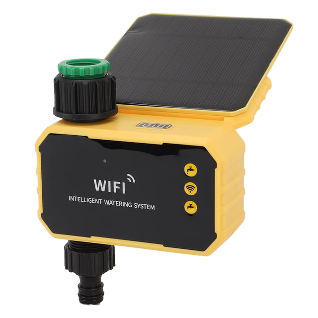 WiFi Water Timer, Type C Smart Hose Timer Solar Panel Inlet Filter APP Remote Control G3/4 Female for Lawn
