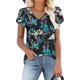 thumbnail image 1 of 2023 camiseta de manga corta con pétalos para mujer, camisetas casuales con cuello en V, azul, verde, plátano, XX-Large esquí esquí Gafas de esquí, 1 of 1