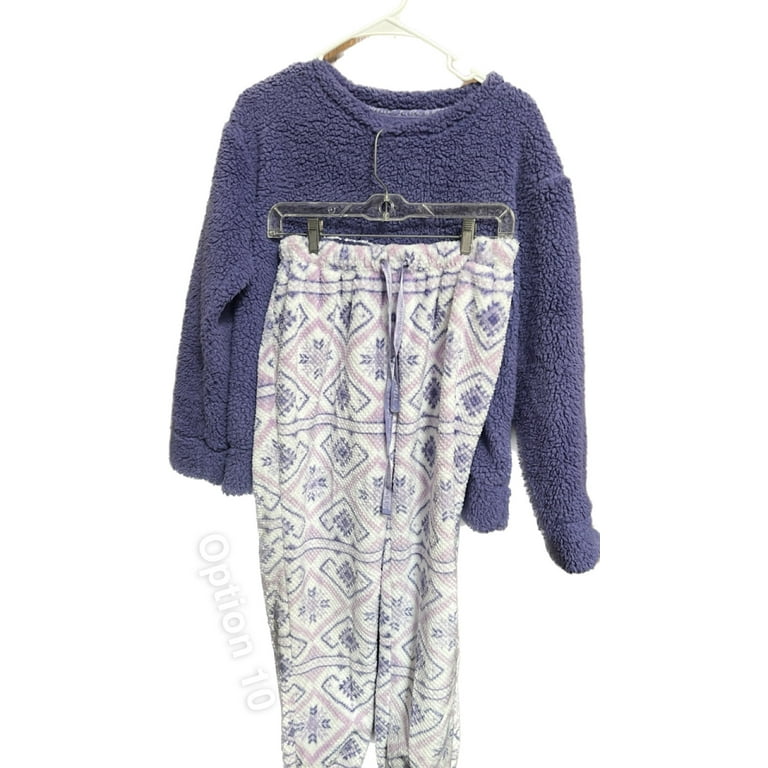 Muk luks faux sherpa top and fleece jogger 2025 pant pj set