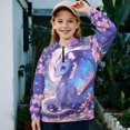 thumbnail image 2 of Uorisanigo Kids Sweatshirt Girls Half Zip Collar Sweatshirts Lightweight Floral Dragon Print Long Sleeve Pullover Tops for Vacation Shopping Exercise Wear Trendy Clothes, 5-14 Years, 2 of 7