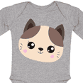 thumbnail image 4 of Inktastic Cute Cat, Little Cat, Cat Head, Brown Cat Boys or Girls Long Sleeve Baby Bodysuit, 4 of 5