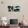 thumbnail image 2 of Navy Emerald Set Canvas Set of 2 Blue Green Abstract by Art Remedy, White Frame, 12 x 12, 2 of 6