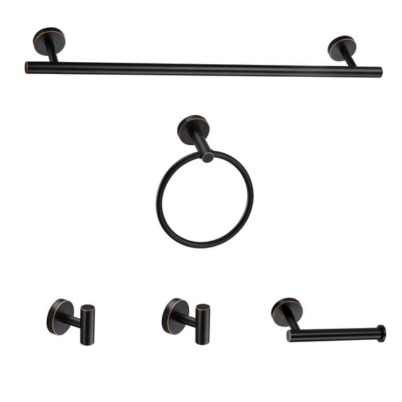 5-Piece Bath Hardware Set 24 in. with Mounting Hardware in Oil Rubbed Bronze