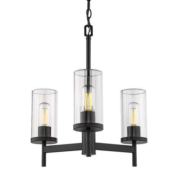 Golden Lighting Winslett 3-light Chandelier in Matte Black