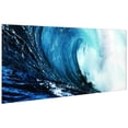 thumbnail image 3 of Empire Art Direct Blue Wave 2 Frameless Free Floating Tempered Glass Panel Graphic Wall Art, 24" x 63" x 0.2", Ready to Hang, 3 of 10
