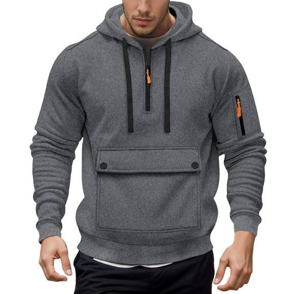 HXWCHs Men's Fall/Winter Hoodie Men's Loose Fit Zip Up Hooded Sweatshirt with Multiple Pockets for Everyday Casual Wear in Autumn and Winter Seasons GY1 XXL
