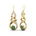 thumbnail image 2 of 5mm Rond Émeraude 925 Argent Sterling Or vermeil Infini Femmes Boucles d'Oreilles de Mariage, 2 of 3