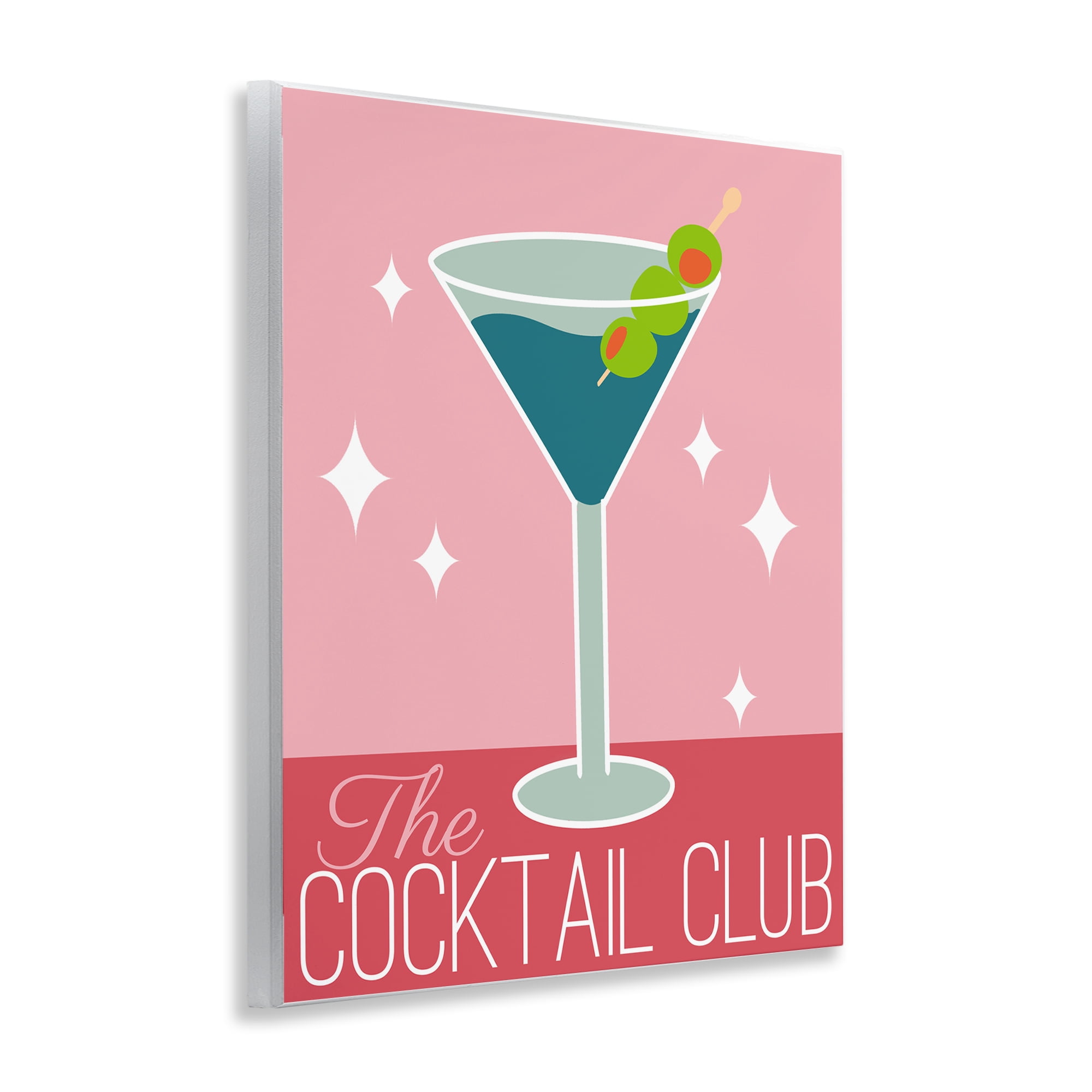 Stupell Industries Cocktail Club Typography Food & Beverage Painting Unframed Art Print Wall Art, 11 x 14