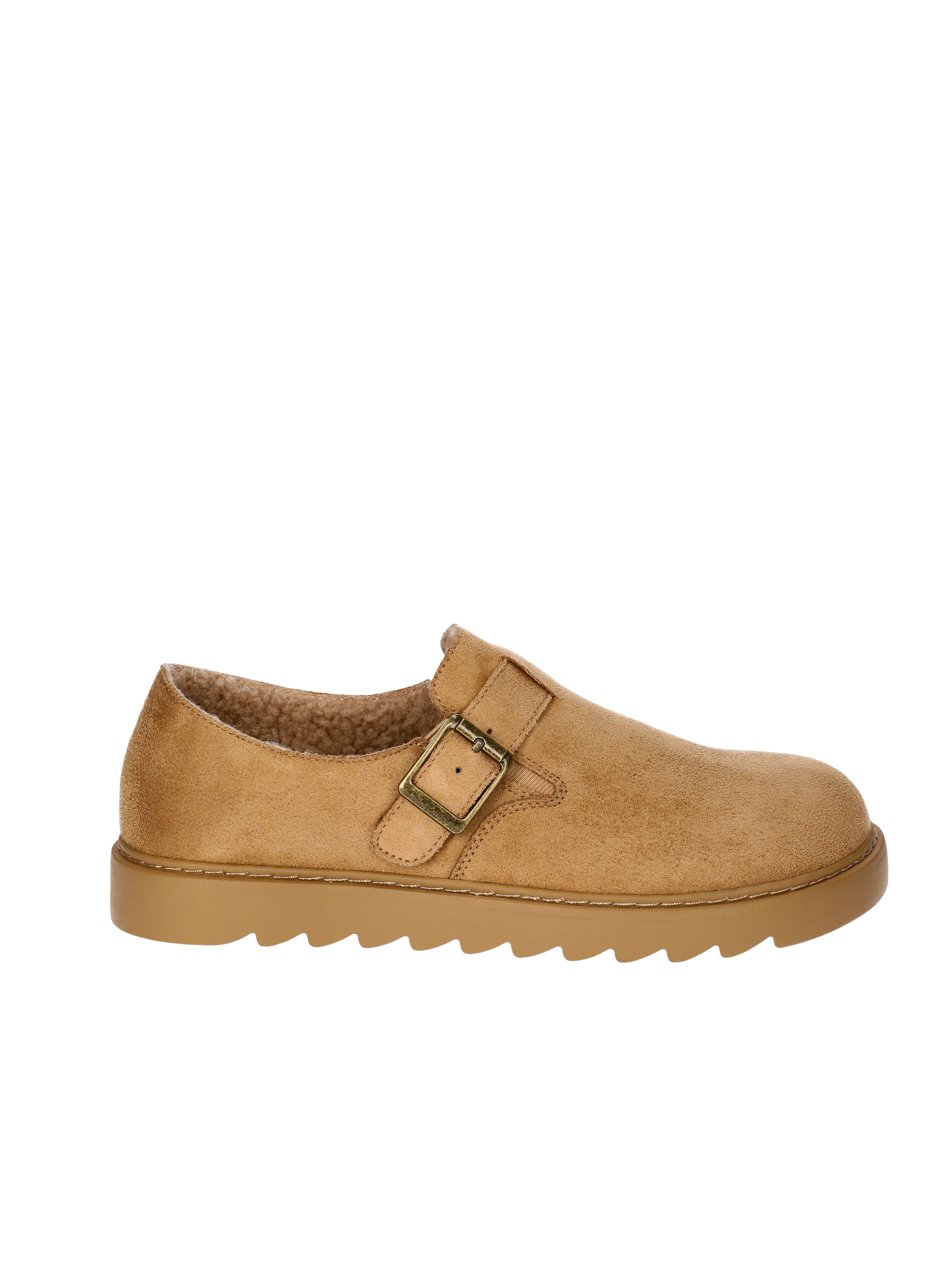 No Boundaries Women's Casual Buckle Clogs with Faux Shearling Lining