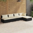 thumbnail image 1 of vidaXL 5 Piece Garden Lounge Set with Cushions Poly Rattan Black, 1 of 5