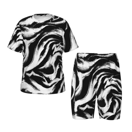 Luyuia Leopard And Zebra 2 Print Girls  2-Piece Tie-Dye Pajama Set  Cute Summer Loungewear with Shirt and Tank Shorts Nightwear-Small