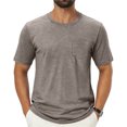 thumbnail image 2 of Yifymode Crew Neck T Shirts For Men, Short Sleeve Chest Pocket Tees Lightweight Moisture Wicking Blended Knit Plain Casual Summer Pullover Tops, 2 of 6