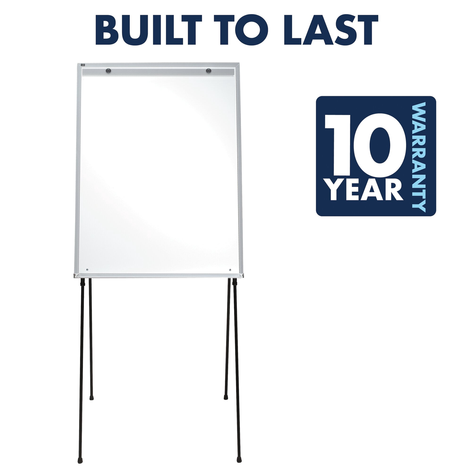 Quartet Steel Presentation Easel, Total Erase Whiteboard/Flipchart, 29" x 40", Black Frame