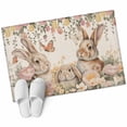 thumbnail image 2 of Rectangle Area Rug 2x3ft, Easter Rabbit Spring Flower Non-Shedding Washable Area Rug, Retro Pastoral Plant Butterfly Non Slip Low-Profile Rugs for Living Room, Bedroom Dining Room, 2 of 9