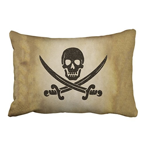 Winhome Rectangl Throw Pillow Covers Vintage Jolly Roger Pirate Flag Pillowcases Polyester 20 X 30 Inch With Hidden Zipper Home Sofa Cushion Decorative Pillowcase Walmart Com Walmart Com